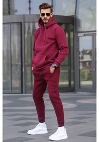 Resim Bordo Kapşonlu Basic Eşofman Takımı 5905 Bordo 