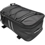 Resim Yuntech01 9l Su Geçirmez Pu Deri Motor Bisiklet Araç Çanta, Yansıtıcı Dokuma Ve Yağmur Kapaklı Taşıma Çantası Siyah 