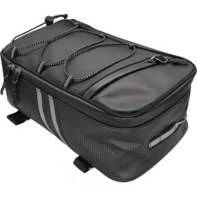 Resim Yuntech01 9l Su Geçirmez Pu Deri Motor Bisiklet Araç Çanta, Yansıtıcı Dokuma Ve Yağmur Kapaklı Taşıma Çantası Siyah 