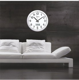 Resim Ofis Işyeri Karakol Toplantı Odası Dijitalli Metalize Duvar Saati Beyaz 