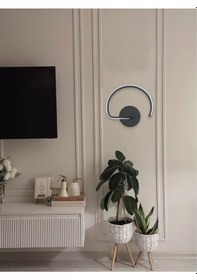 Resim Gigi Aplik Siyah Renk Modern Tasarım - Hol - Banyo - Yatak Odası Gün Işığı Led Aplik Siyah 
