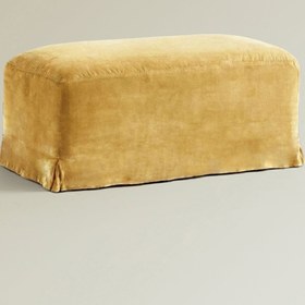 Resim Gala Pouff M Velvet - Velvet-Mustard / Removable Cover 