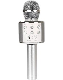 Resim Eğlence Odaklı Kablosuz Bluetooth Karaoke Mikrofonu Şarjlı Hoparlörlü Ses Değiştirici 