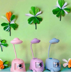 Resim Menuzer Sevimli Araba Tasarımlı Şarj Edilebilir Gece & Masa Lambası 