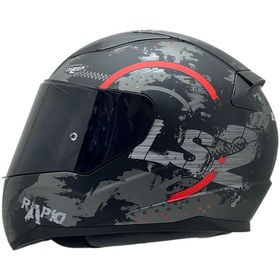 Resim Ls2 Rapid 2 Circle Kapalı Kask Kırmızı - Mat Siyah 