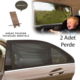 Resim 2 Adet Araba Yan Cam Perdesi Sineklik Araç Oto Güneşlik Örtü Perde Kılıf 