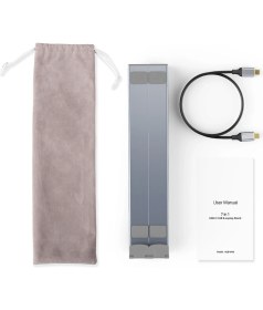Resim Zilvana 8’i 1 Arada Type-C Hub’lı Katlanabilir Laptop Standı 4K HDMI 5gbps 60CM (Kılıf Hediyeli) 