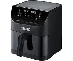 Resim Eratec Airfryer XXL 5.5L Sıcak Hava Fritözü 1500W - Siyah Tek Hazne İle LED Ekranlı 