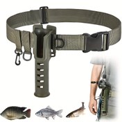 Resim Çok Fonksiyonlu Balıkçılık Kemeri, Ergonomik Tasarım Ayarlanabilir Bel Desteği Kayışı, 2 Çok Amaçlı saç tokası ile Rahat Giyim Kemeri, Açık Hava Sörfü Kayak Fly Balıkçılık Ekipmanları için Uygun 