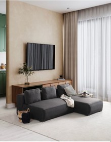 Resim Vista L Köşe Kanepe Dinlenme Koltuk Takımı Antrasit 