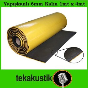 Resim Oto Ses Yalıtım Flexi Kauçuk Sünger Yapışkanlı 6Mm 1Mtx4Mt 