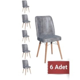 Resim Avenza Living Kare Gold Mutfak Sandalyesi 6 Adet Açık Gri 