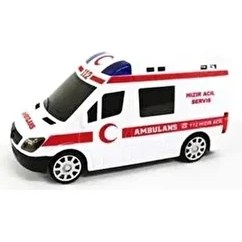 Resim Belirtilmemiş Oyuncak Ambulans 3D Işıklı Pilli Model 1+ Yaş İçin Eğlenceli Oyun Aracı 