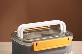 Resim Vagonlife Çift Katmanlı Paslanmaz Çelik Beslenme Kabı-1600 ml Beslenme Kutusu (Mavi) 