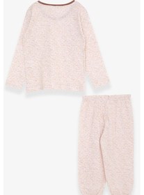 Resim Breeze Kız Bebek Pijama Takımı Desenli 9 Ay-3 Yaş, Bej Melanj-bej Melanj Bej Melanj 