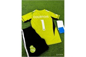 Resim Alaturka Mix Courtois 1 Kaleci 'real-Madrid-Cf' Yeni Sezon Özel Tasarım Futbol Çocuk Forması 3'lü Takım 