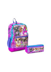 Resim Coral High İlkokul Sırt Çantası ve Kalemlik Seti - Pembe Köpek - Kız Çocuk 