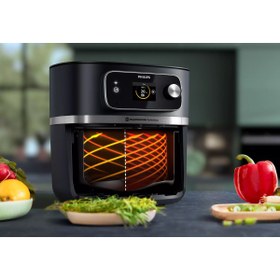 Resim Philips 8,3 Lt Wi-Fi Android-Ios Uyumlu Rapid Combiair Xxl Hızlı Pratik Premium Airfryer 2200W Siyah 