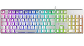 Resim G24W Enigma Rainbow Aydınlatmalı Red Switch Mekanik Beyaz Oyun Klavyesi 
