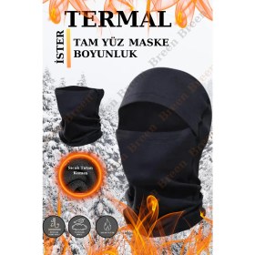 Resim Breen Termal Tam Yüz Kar Maskesi, Rüzgar Korumalı, Siyah Renk, Tek Beden 