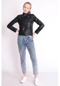 Resim RedpointJackets - Suni Deri Siyah Kadın Mont 
