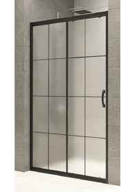 Resim Durul Duşakabin Ön Cephe 5mm Siyah Çizgi Komple Buzlu H:190 cm Siyah 