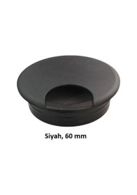Resim Masaüstü Kablo Kanalı Deliği Kapağı Siyah 6 Cm 