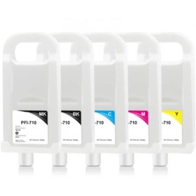 Resim FEYİNK Plottersarf® Tx-3000/tx-3100/tx-4000/tx-4100 Pfı-710 Kolay Dolabilen Dolum Kartuşu Çipli 5 Renk 