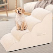Resim Küçük Köpekler İçin Köpek Merdiveni, 2/3/4 Basamaklı Köpek Merdiveni Yataklar İçin Kaymaz, Çıkarılabilir ve Yıkanabilir Koltuk Merdiveni, Yaralı, Yaşlı Köpekler ve Kediler İçin Eklem Ağrısı Olan Evcil Hayvanlar 
