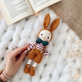 Resim Amigurumi Şapkalı Tavşan Oyuncak - Tarçın Erkek 