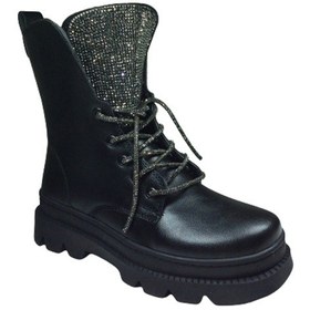 Resim Ortopedikal Womenly Style 2002 Kadın Siyah Taşlı Postal Bot Siyah 