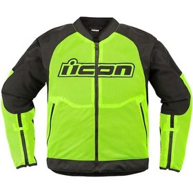 Resim Icon Overlord 3 Mesh Korumalı Motosiklet Montu Siyah Sarı 