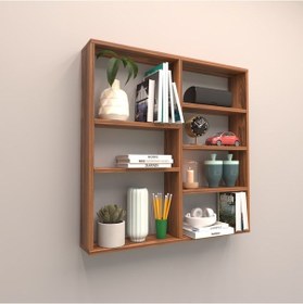 Resim Rafkestir Bologna 2 Duvar Rafı Hareli Ceviz (Mat) 