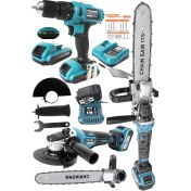 Resim Bulldozer Pro Şarjlı Testere ve Taşlama Makinesi ve Darktron Darbeli Çift Akülü Şarjlı Vidalama 