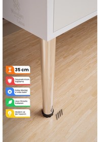 Resim Metal Mobilya Ayağı 35 Cm Krom Tekli Orta Sehpa Yan Sehpa Bank Tv Ünitesi Ayakları Krom 42 Çap 35 Cm 