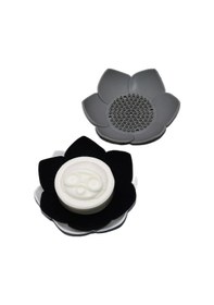 Resim Lotus Desenli Sabun Ve Sünger Tutacağı Silikon Siyah Su Giderli Lotus Şekilli Şık Katı Sabunluk Diğer 