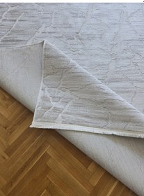 Resim London Krem Bej Dekoratif Bambu Akrilik Yumuşak Modern Özel Ölçü Koridor Oturma Çocuk Odası Halısı 002-krem/bej 