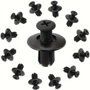 Resim 50/100 adet Plastik Rivet Bağlantı Elemanları, İç/Dış/Bagaj için Dayanıklı Araba Klemensleri, Bumper ve Fender için Hızlı Kurulum Vidalı Çivileri, Endüstriyel Cıvatalar, Tam İplik Kapsamı 