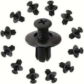 Resim 50/100 adet Plastik Rivet Bağlantı Elemanları, İç/Dış/Bagaj için Dayanıklı Araba Klemensleri, Bumper ve Fender için Hızlı Kurulum Vidalı Çivileri, Endüstriyel Cıvatalar, Tam İplik Kapsamı 