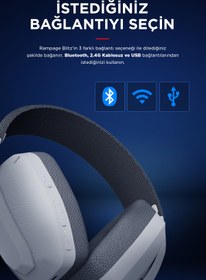 Resim Rampage BLITZ Siyah Wireless 2.4G+ Bluetooth Mikrofonlu Kablosuz Oyuncu Kulaklığı 
