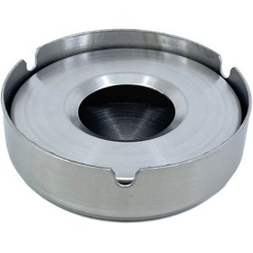 Resim Paslanmaz Çelik Kapaklı Küllük, Ofis Ve Ev Tipi Rüzgara Dayanıklı Metal Kül Tablası, 10 Cm 