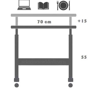 Resim Yükseklik Ayarlı Laptop Sehpası Çalışma Masası - Çam (Tekerli) Atlantik Çam 