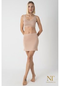 Resim Nt Underwear Bambu Mini Etek Astarı, Mini Jupon - Doğal Kumaş, Modern Kalıp. Bej 