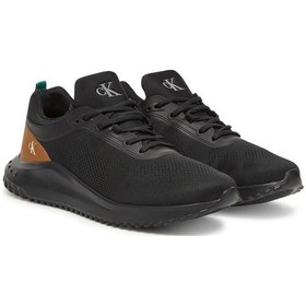 Resim Calvin Klein Erkek Eva Runner Tech Knıt Ayakkabı-8530 Black & Grain Brown 