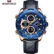 Resim Hanyang Altın Mavi Navıforce Üst Marka Lüks Erkek Izle Kuvars Dijital Erkek Saat Askeri Spor Yeşil Hakiki Deri Iş Adamı Kol Saati 9197 (Yurt Dışından) 