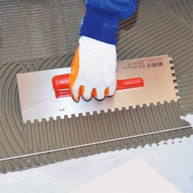 Resim Badem10 Dekor 767 Seramik Malası Saplı Paslanmaz Çelik Mala 35 cm 