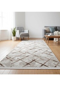 Resim Yağmurser Ekselans Yumuşak Dokulu Kaymaz Taban Halı Yolluk 3047 Vizon Çok Renkli 