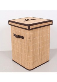 Resim Doğal Bambu Kirli Çamaşır Sepeti 32x32x45 Cm. Doğal Bambu 