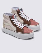 Resim Vans Kadın Pembe Sk8 Hi Tapered Stackform Earthy Blocking Multi Color Sneaker Krem 