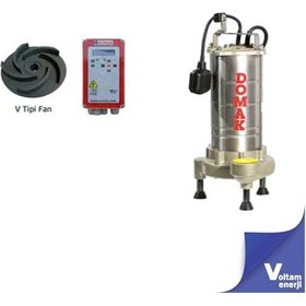 Resim Domak Ast3230 V4 1.5 Hp 380 V Çelik Gövdeli Atık Su Dalgıç Elektropomplar 